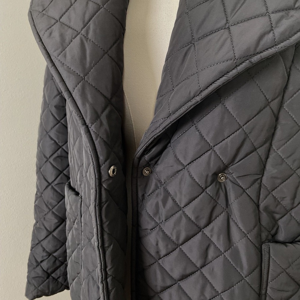 A Pea in the Pod Quilted Shawl Collar Long Coat Jacket Black XS Maternity - Picture 3 of 9